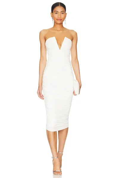 Платье миди superdown Vivienne Ruched, белый