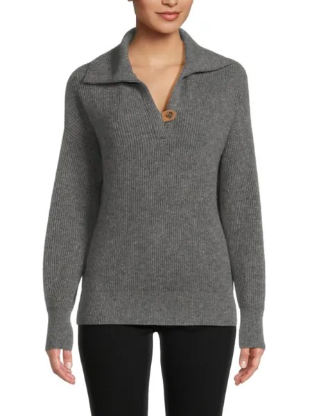Кашемировый свитер с воротником Johnny Bruno Magli, цвет Medium Grey