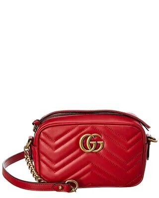 Gucci Gg Marmont Mini Matelasse Кожаная сумка через плечо Женская красная