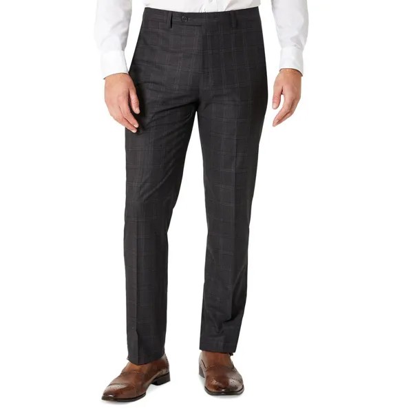 Мужской клетчатый костюм, отдельные классические брюки Calvin Klein, цвет Dark Grey