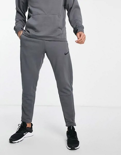 Серые флисовые джоггеры Nike Pro Training-Серый