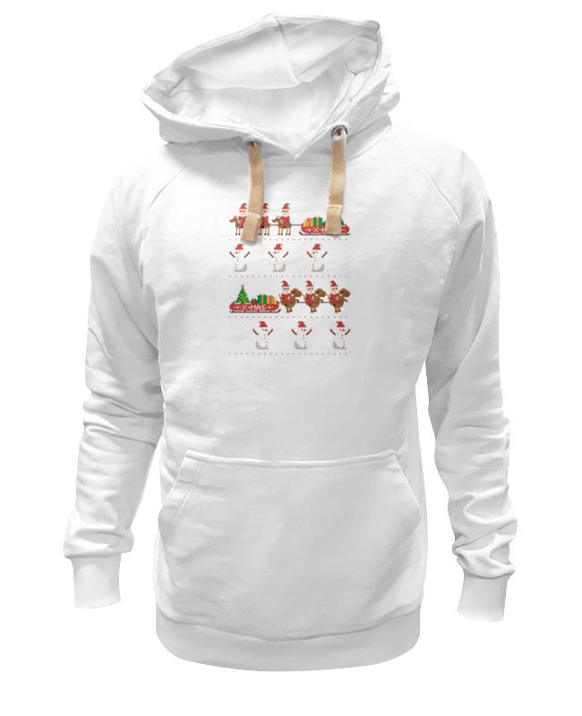 Худи Printio Новый год белое 2XL