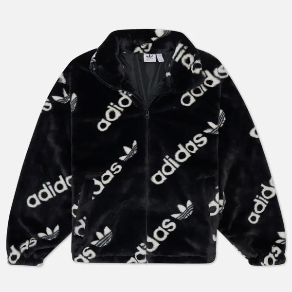 Женская флисовая куртка adidas Originals Faux Fur чёрный, Размер L