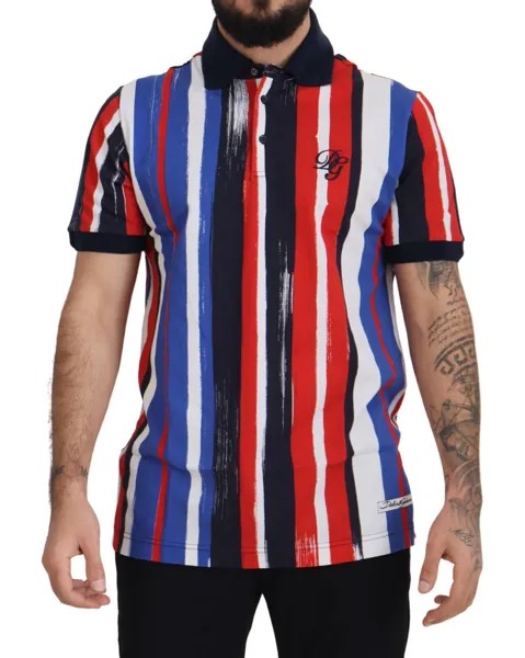 Футболка DOLCE - GABBANA, разноцветная хлопковая футболка-поло, мужская IT44/ US34/ XS Рекомендуемая розничная цена 800 долларов США