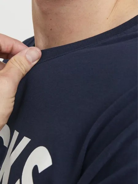 Футболка с принтом Jack & Jones, темно-синий Jjecorp Logo O-Neck