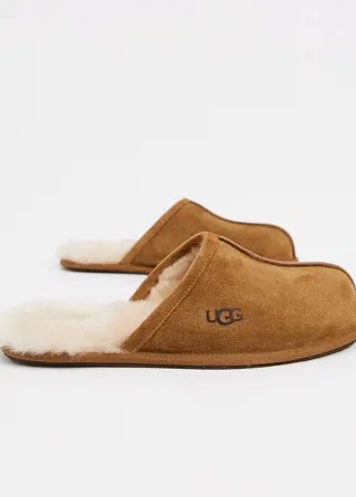Светло-коричневые замшевые слиперы UGG-Коричневый