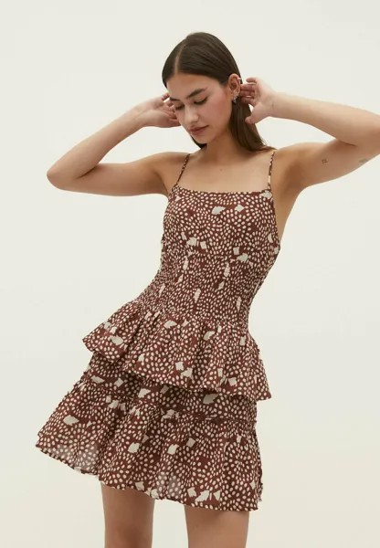 Летнее платье Stradivarius, коричневый