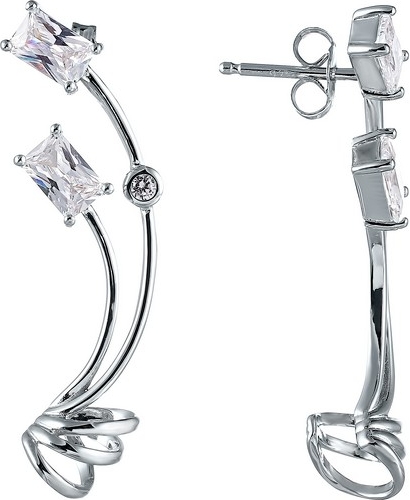 Серьги женские из серебра Джей Ви ME12746A, фианит