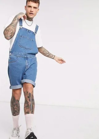 Свободный джинсовый комбинезон ASOS DESIGN-Синий