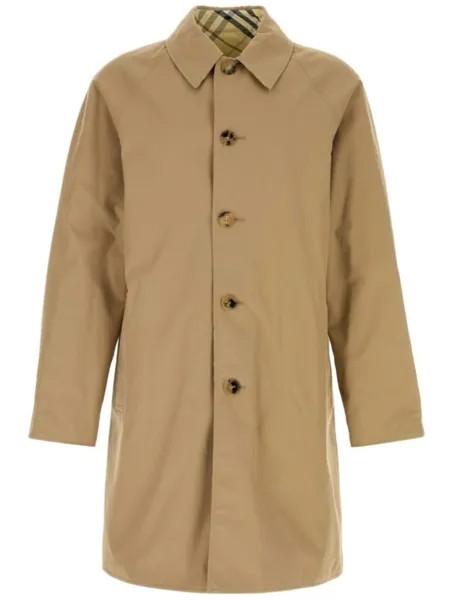 Burberry хлопковый двусторонний тренчкот, нейтральный цвет