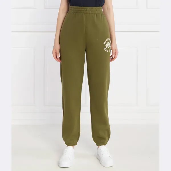 Спортивные брюки свободного кроя из университетского флока Tommy Hilfiger, зеленый