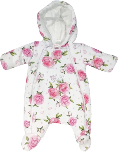 Комбинезон утеплённый Luxury Baby Пионы молочный, айвори 68