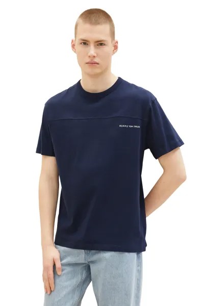 Футболка – синяя – свободного кроя Tom Tailor Denim, синий