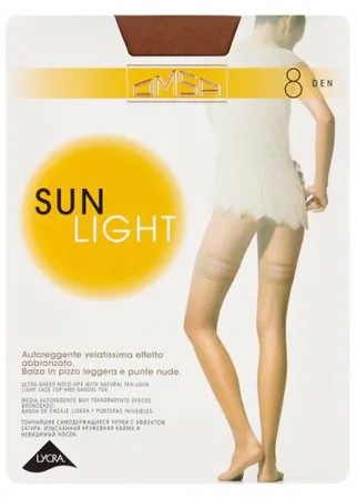 Чулки Omsa Sun Light Aut 8 den, размер 3-M, sierra (коричневый)