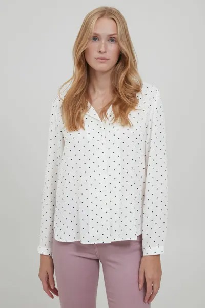 Блуза b.young Langarm BYHIALICE AOP SHIRT 20807486, белый