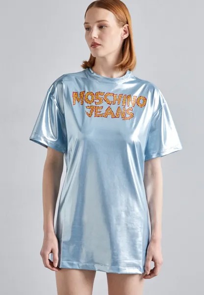 Повседневное платье DRESS MOSCHINO JEANS, синий металлик