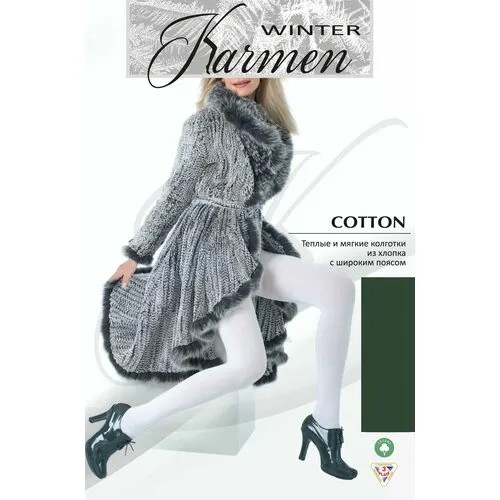 Колготки Karmen Cotton, 250 den, размер 4, зеленый