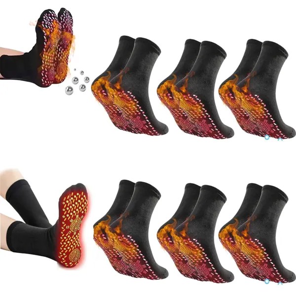 6 пар самонагревающихся носков Отопление Зимние нагревательные носки Теплые зимние носки