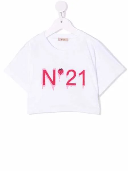Nº21 Kids укороченная футболка с логотипом