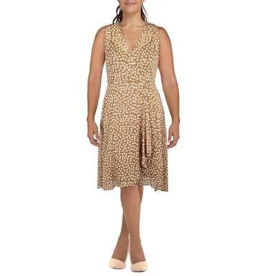Женское коричневое платье миди без рукавов из телячьей ткани Calvin Klein 12 BHFO 9932