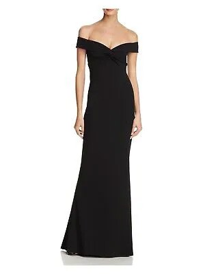 NOOKIE Женское черное длинное вечернее платье-футляр с короткими рукавами и открытыми плечами XS