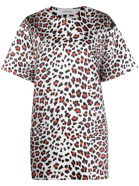 Marques'Almeida платье-футболка с леопардовым принтом