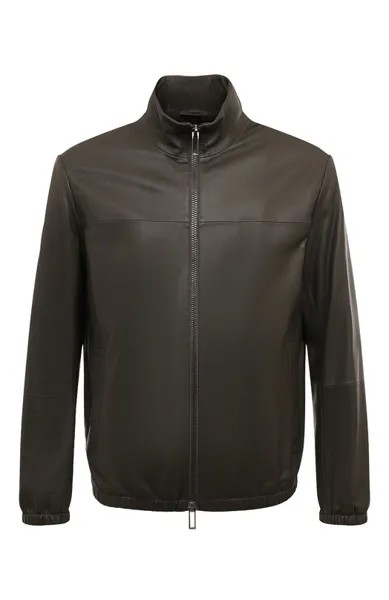 Кожаный бомбер Emporio Armani