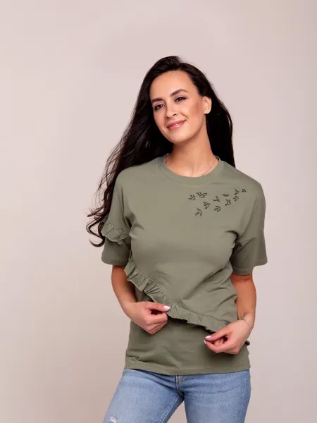 Футболка женская RAPOSA 163 хаки 42 RU