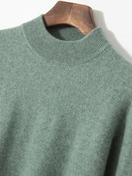 Мужской 100% кашемировый пуловер LHZSYY, свитер с воротником «хомут» на осень и зиму, теплый однотонный вязаный свитер, деловой Повседневный Топ