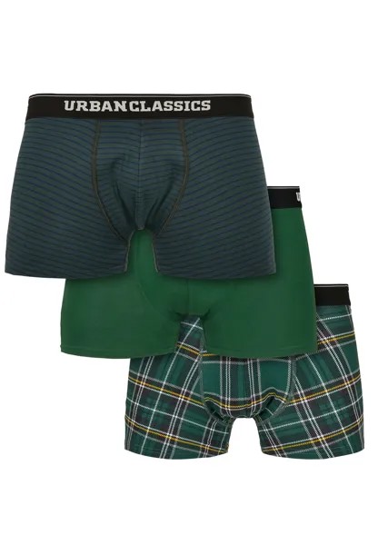 Боксеры Urban Classics Boxershorts, цвет dgrn plaidaop+btlgrn/dblu+dgrn