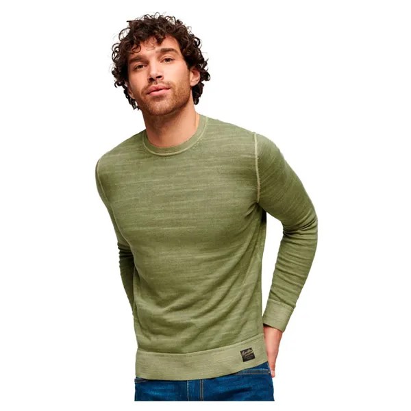 Свитер Superdry Vintage Garment Dyed Crew Neck, зеленый