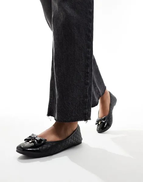 River Island - Балетки с черным бантом