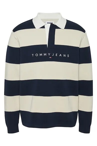 Полосатый свитер из органического хлопка Tommy Jeans, черный, светло-бежевый