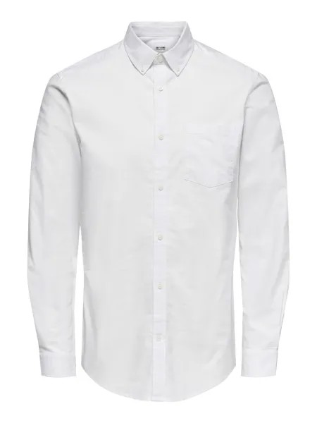 Рубашка на пуговицах стандартного кроя Only & Sons Neil, белый