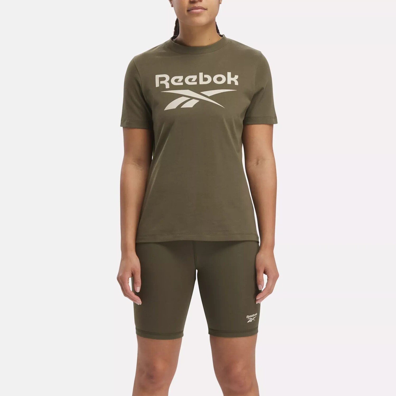 Футболка Identity с большим логотипом Reebok, армейский зеленый