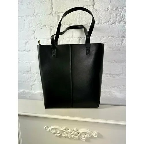 Сумка шоппер Polina & Eiterou TH-806-Black, фактура гладкая, черный