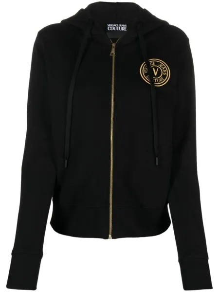 Versace Jeans Couture худи с нашивкой-логотипом, черный