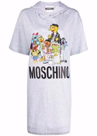 Moschino платье-худи с логотипом