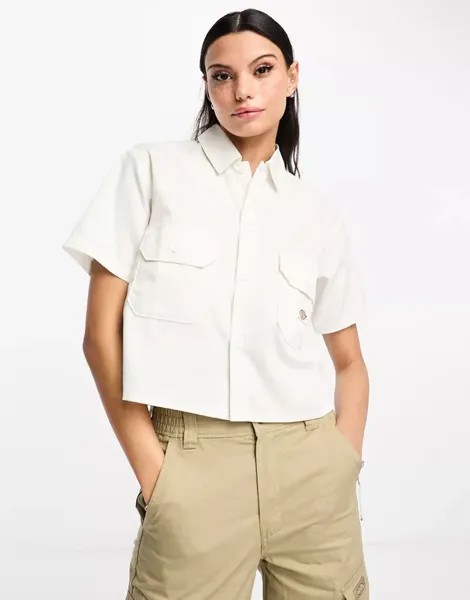 Белая рабочая рубашка с короткими рукавами Dickies