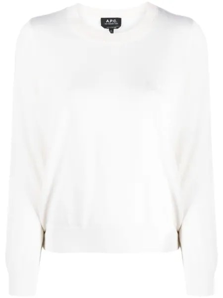 A.P.C. Virginie logo-embroidered jumper, белый