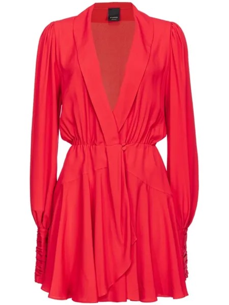PINKO платье мини с драпировкой, красный