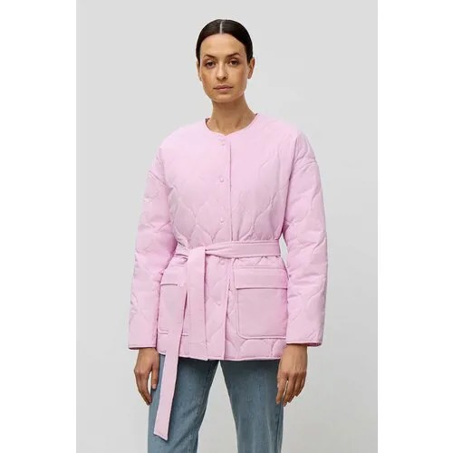 Куртка  Baon, демисезон/лето, средней длины, оверсайз, быстросохнущая, утепленная, стеганая, без капюшона, водонепроницаемая, карманы, ветрозащитная, пояс/ремень, размер 48, фиолетовый