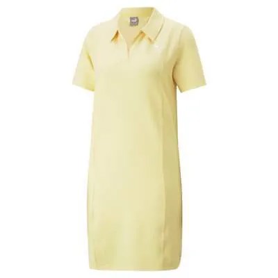 Puma Her Short Sleeve Polo Dress Womens Beige Casual 67311642