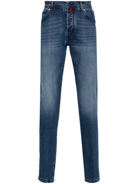 Зауженные джинсы с логотипом Kiton, синий