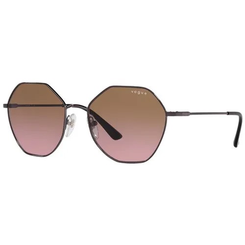 Солнцезащитные очки Vogue eyewear, шестиугольные, оправа: металл, для женщин, черный