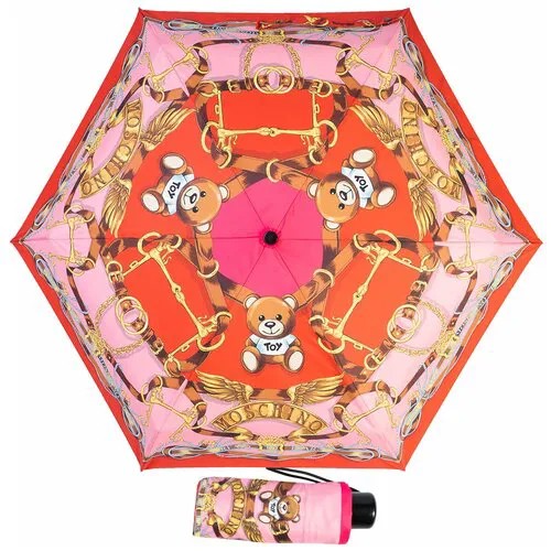 Мини-зонт MOSCHINO, розовый, красный