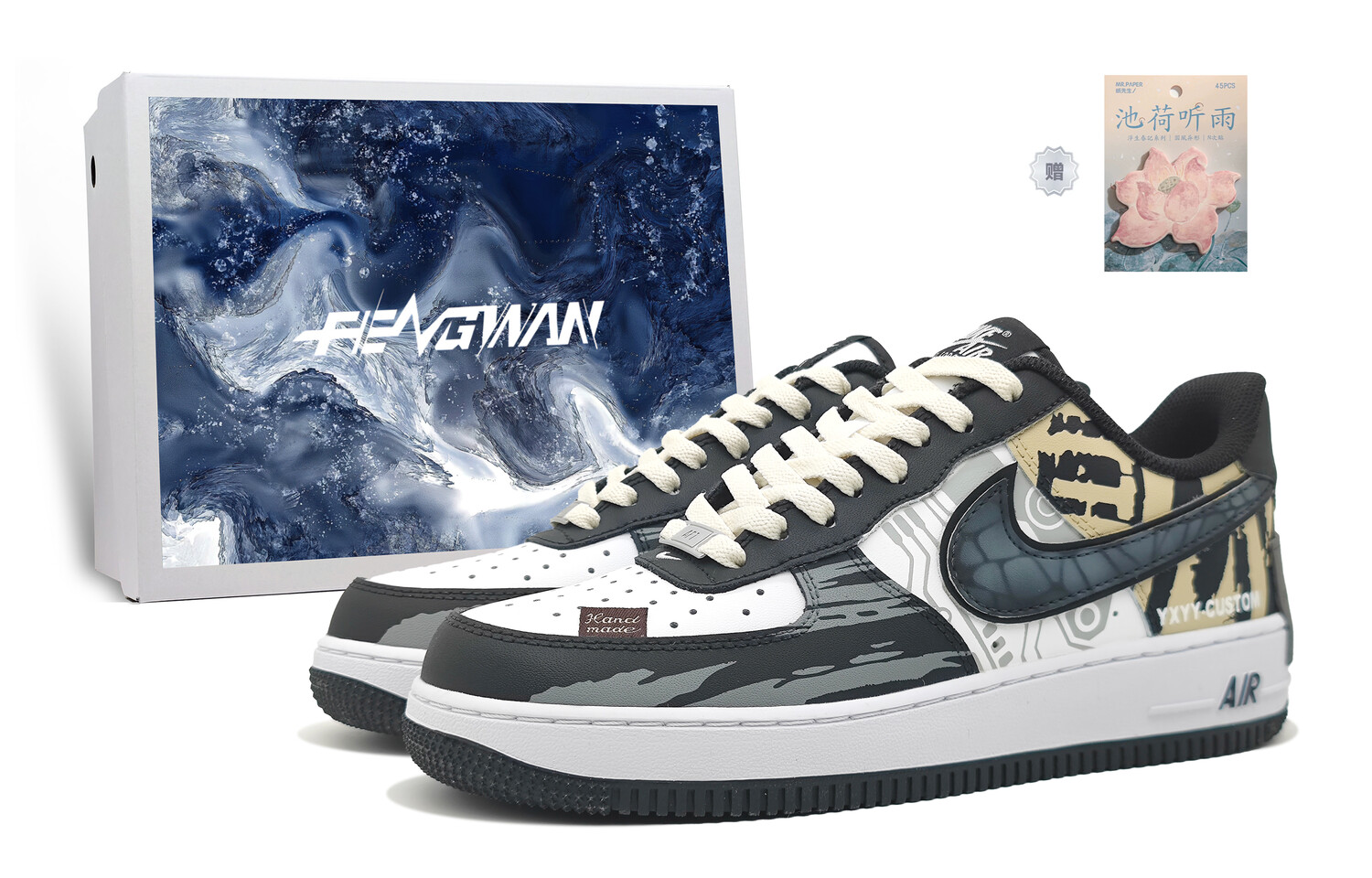 Кроссовки Nike Air Force 1 Skateboarding Shoes Unisex Low-top Black/White, черный/белый