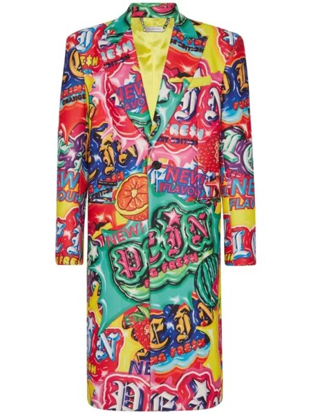 Philipp Plein шерстяное пальто Tutti Frutti, красный