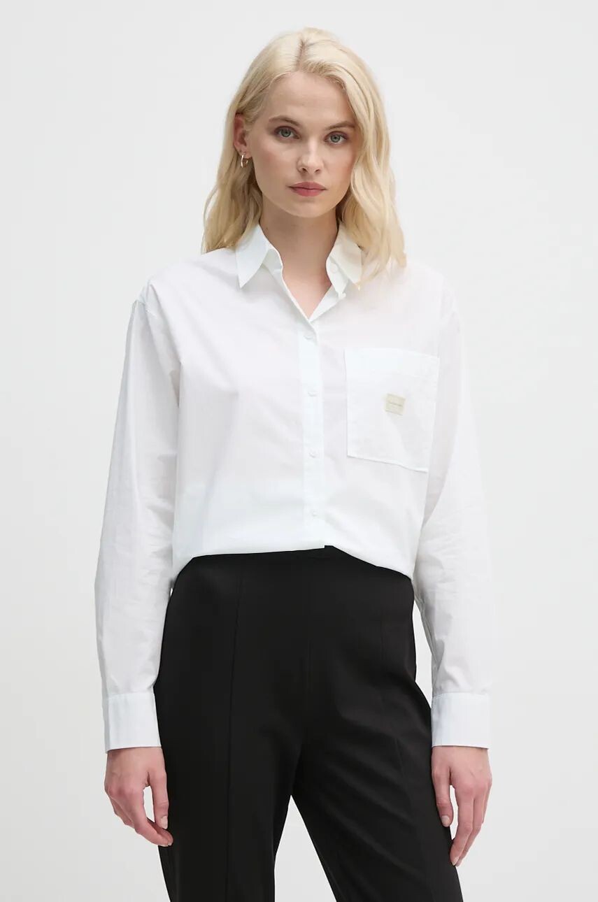 Хлопковая рубашка Calvin Klein Jeans, бежевый