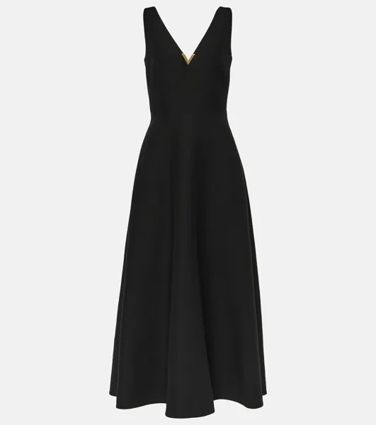 Платье миди VGold Crêpe Couture Valentino, черный